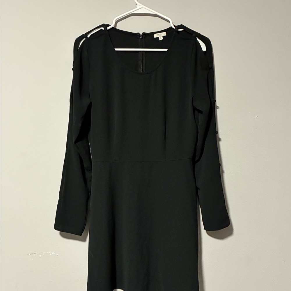 Tavik Black Cold-Shoulder Long-Sleeve Dress